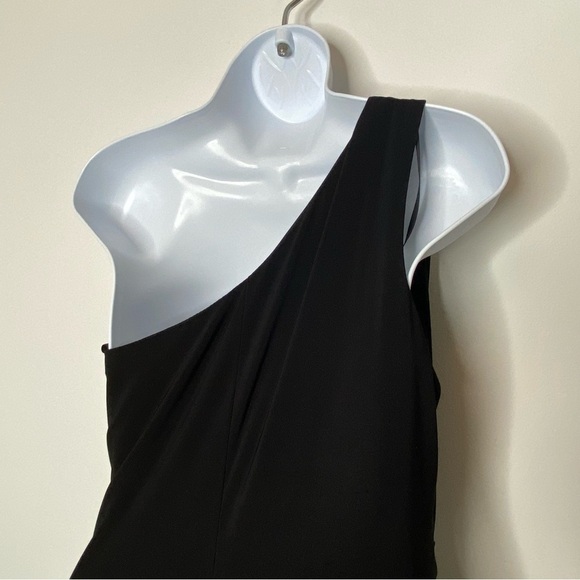 Betsy & Adam One Shoulder Ruffle Front Evening Gown - Picture 6 of 14